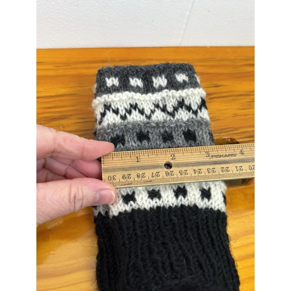Lakhays Knit Kids Size Wool Fingerless Mittens Hand Warmers Lined‎ Nepal - NEW